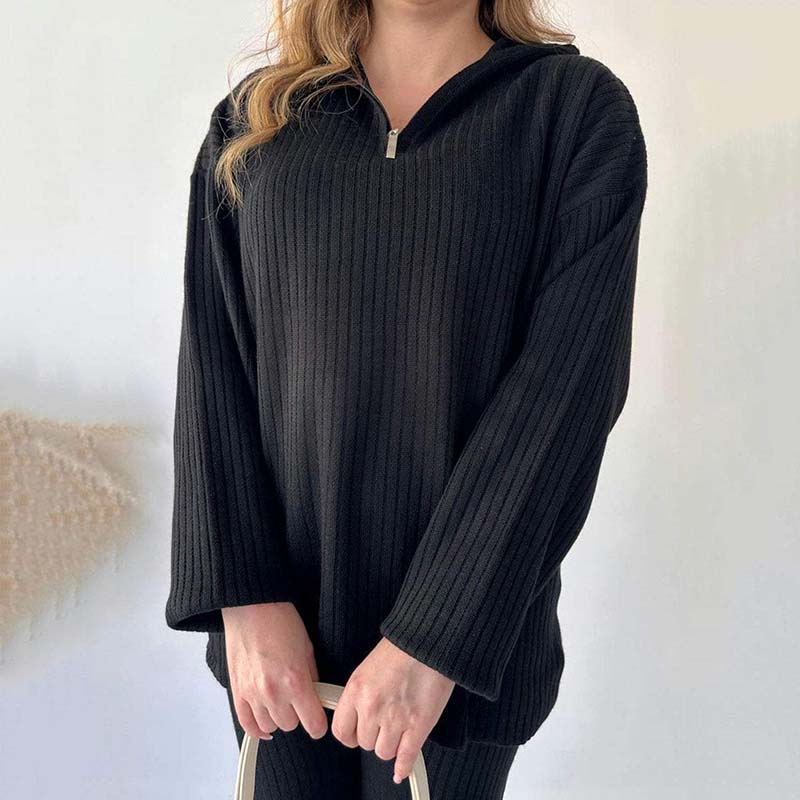 Women’s Cozy Knit Two-Piece Set with Side Slits for Fall & Winter